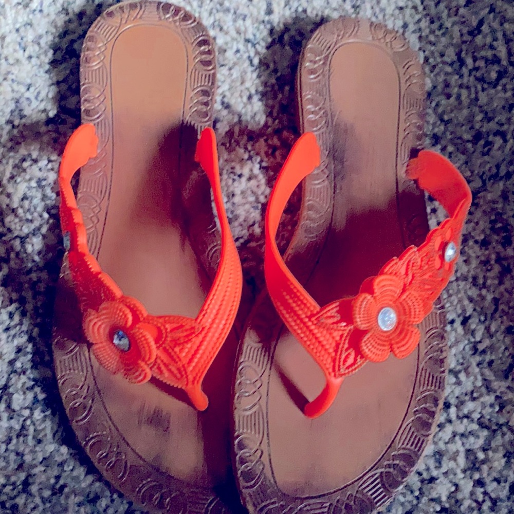 Orange Sandles Size 8